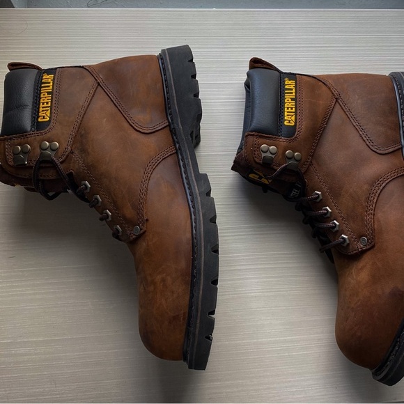 Caterpillar CAP Men\'s Core Second Shift St Work Leather Brown Steel Nonslip 11